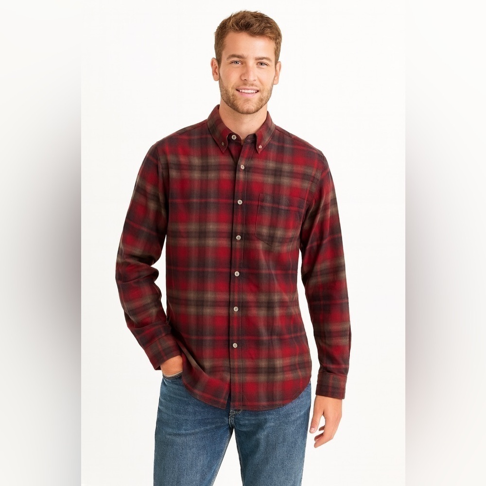 Mountain Hardwear Shirt Mens Spalding Red Plaid Button Down Long Sleeve Gorpcore